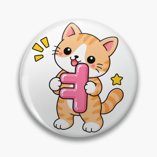Item preview, Cute Orange Tabby Cat with Korean Hangul Vowel ㅕ Kawaii Kitty designed and sold by NoopnyangStudio.
