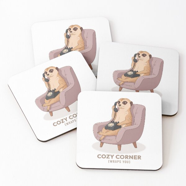 Item preview, Meerkat Phone Call Vintage Aesthetic designed and sold by COZY VINTAGE animal.