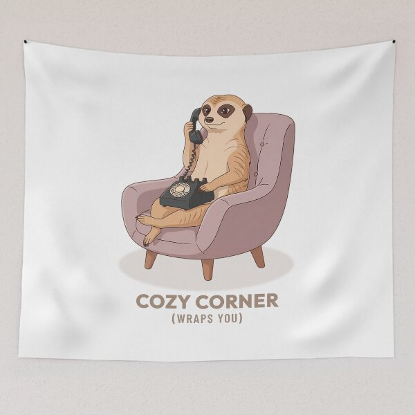 Item preview, Meerkat Phone Call Vintage Aesthetic designed and sold by COZY VINTAGE animal.