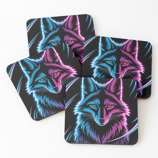 Item preview, Neon Fox Wall Art Print designed and sold by LuisWorks.