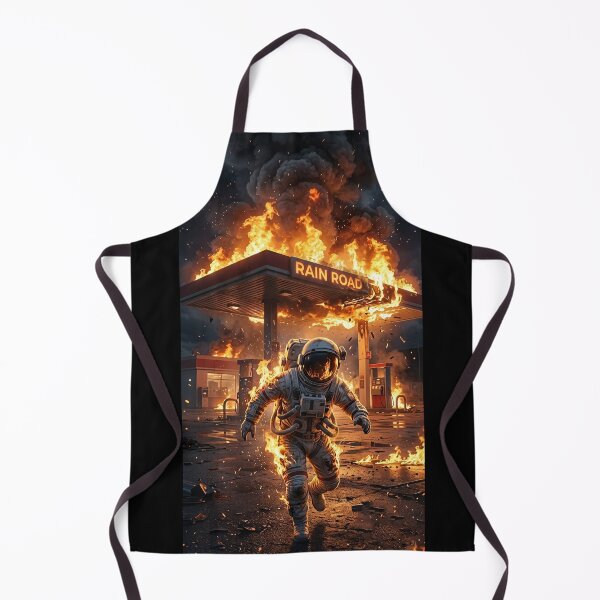 Item preview, Burning Astronaut at Gas Station Surreal Art designed and sold by Rain-Road.