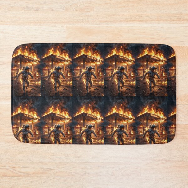 Item preview, Burning Astronaut at Gas Station Surreal Art designed and sold by Rain-Road.