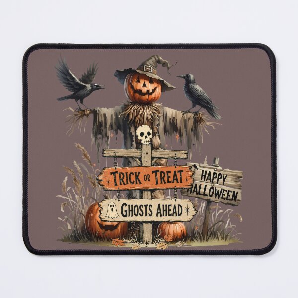 Item preview, Halloween Scarecrow Pumpkin Head with Crows and Wooden Signs designed and sold by Szpaku desart .