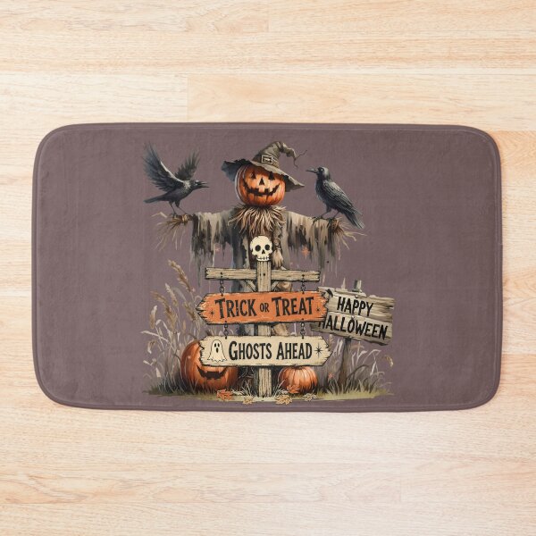 Item preview, Halloween Scarecrow Pumpkin Head with Crows and Wooden Signs designed and sold by Szpaku desart .