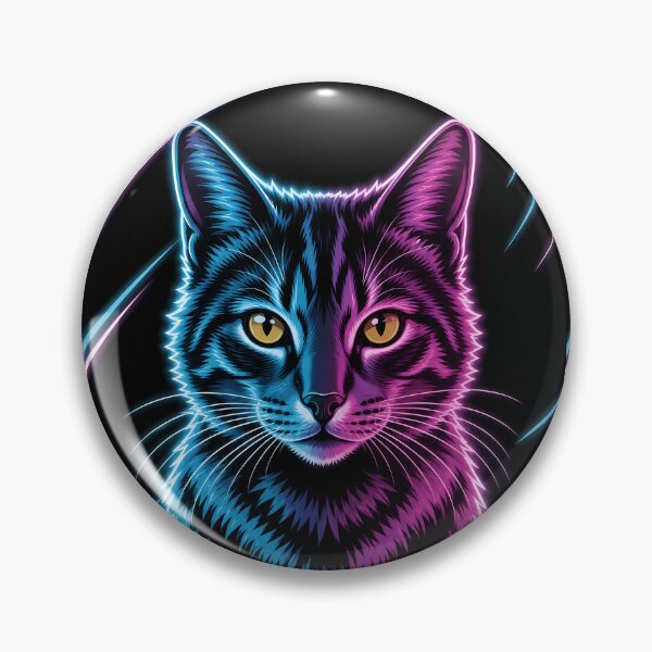 Item preview, Split Tone Neon Cat Portrait designed and sold by LuisWorks.