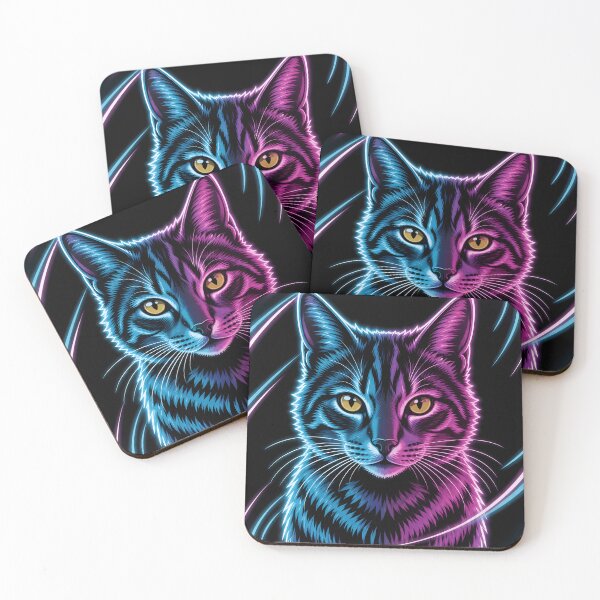 Item preview, Split Tone Neon Cat Portrait designed and sold by LuisWorks.