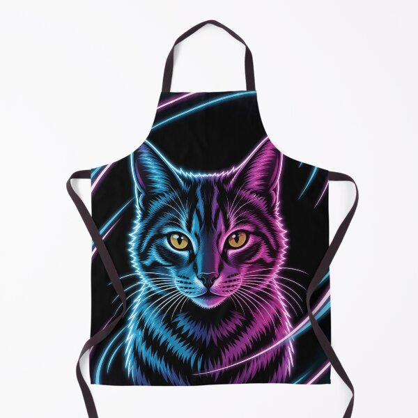 Item preview, Split Tone Neon Cat Portrait designed and sold by LuisWorks.
