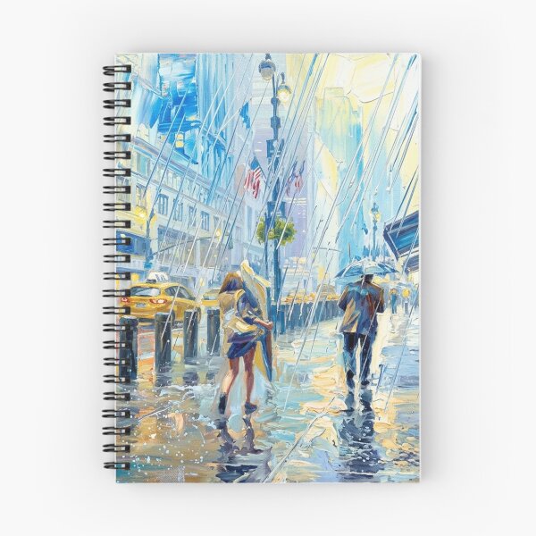 Item preview, Midday Sunshower - NYC Downpour Impasto Oil Painting designed and sold by CleverCulture.