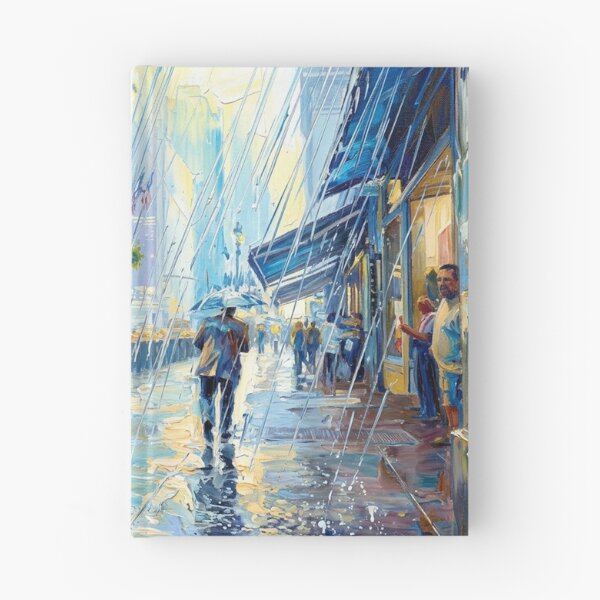 Item preview, Midday Sunshower - NYC Downpour Impasto Oil Painting designed and sold by CleverCulture.