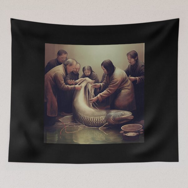 Item preview, Celebrating A Lungfish A Hairbrushing Ceremony Digital Painting designed and sold by BlancoTompkins.