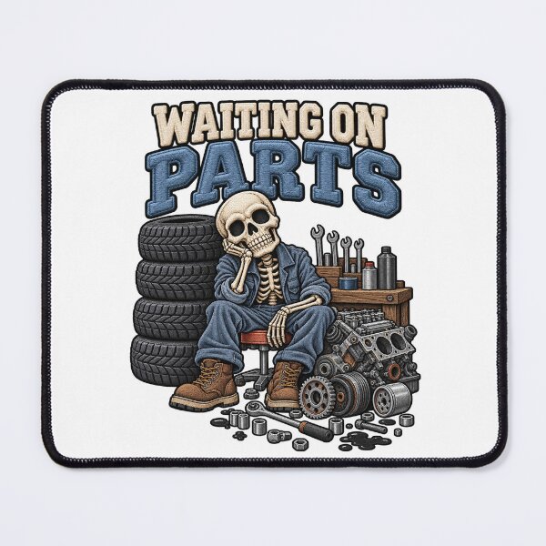 Item preview, Waiting On Parts Funny Car Mechanic Skeleton designed and sold by ArtDesignTp.
