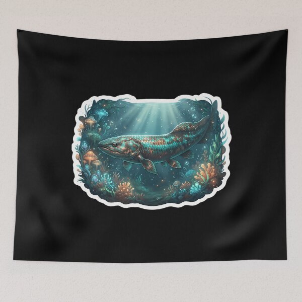 Item preview, Mystical Bioluminescent Lungfish Aquatic Aesthetic Art designed and sold by BlancoTompkins.
