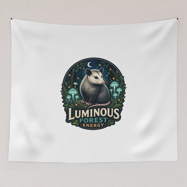 Item preview, Luminous Forest Possum Midnight Nature Art designed and sold by Créative touche .