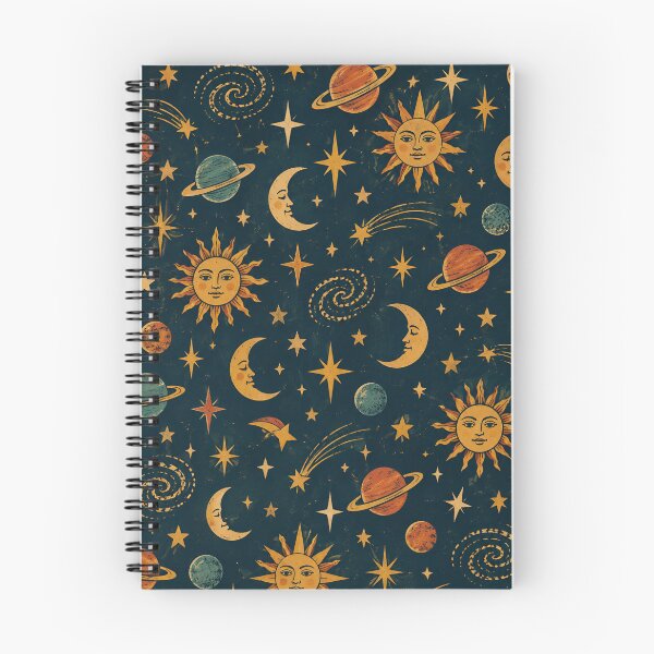 Item preview, Vintage Celestial Sun Moon Stars Gold Astrology Pattern designed and sold by BloomOfDesign.