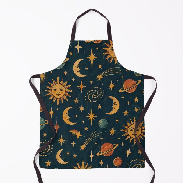 Item preview, Vintage Celestial Sun Moon Stars Gold Astrology Pattern designed and sold by BloomOfDesign.