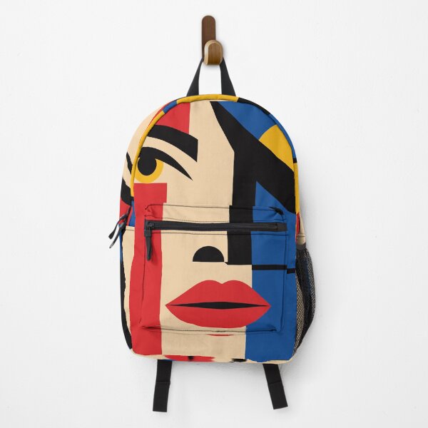 Item preview, Geometric Bauhaus Woman Portrait — Abstract Mid-Century Pop Art Face designed and sold by RamyGallery.