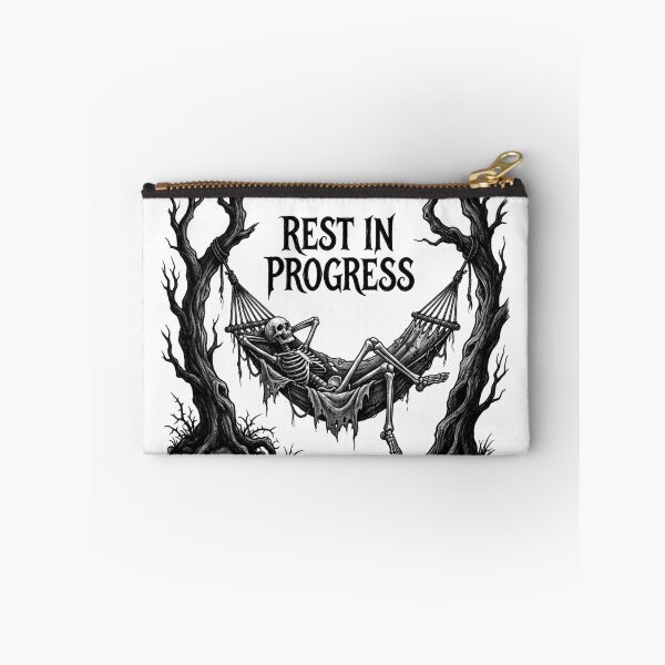 Item preview, Rest in Progress Funny Skeleton Hammock Art designed and sold by Sanan Israyilli.