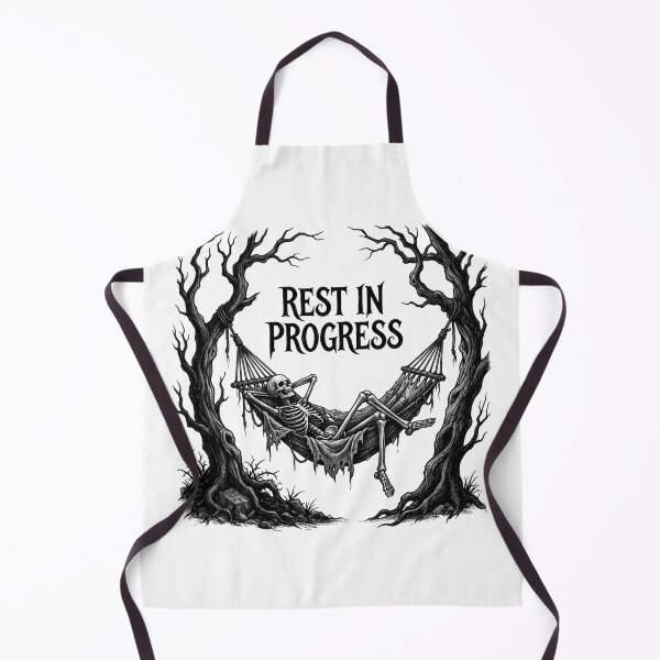 Item preview, Rest in Progress Funny Skeleton Hammock Art designed and sold by Sanan Israyilli.