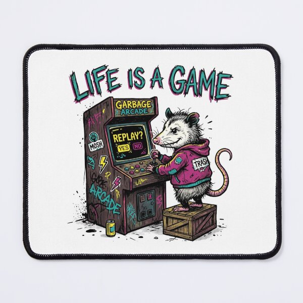 Item preview, Life is a Game Arcade Opossum Art designed and sold by Sanan Israyilli.