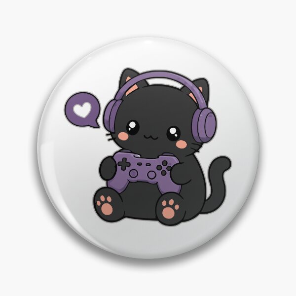 Item preview, Adorable Gamer Cat with Headphones Controller designed and sold by Simon-art-land.