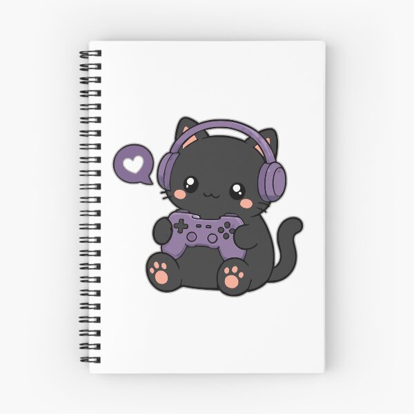 Item preview, Adorable Gamer Cat with Headphones Controller designed and sold by Simon-art-land.
