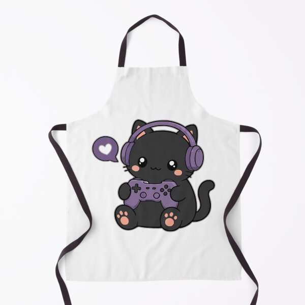 Item preview, Adorable Gamer Cat with Headphones Controller designed and sold by Simon-art-land.