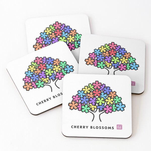 Item preview, Colorful Sakura Cherry Blossom Tree with Kanji Stamp designed and sold by リクイペル.