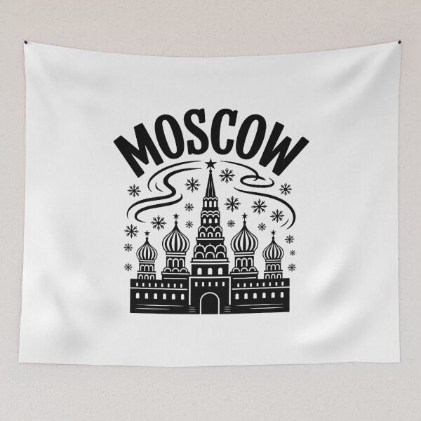 Item preview, Moscow Winter Wonderland Kremlin Snowflakes Black Silhouette Art designed and sold by Krasnovaovaova.