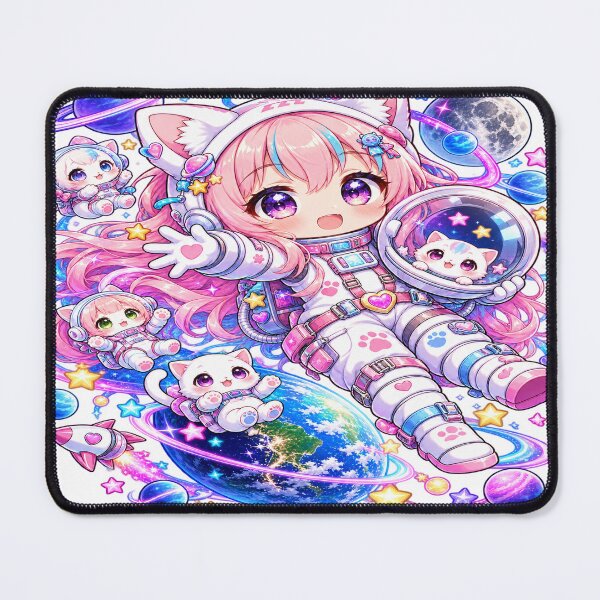 Item preview, Cosmic Kitty Adventure – Chibi Cat Girl Astronaut designed and sold by Kubbykat.