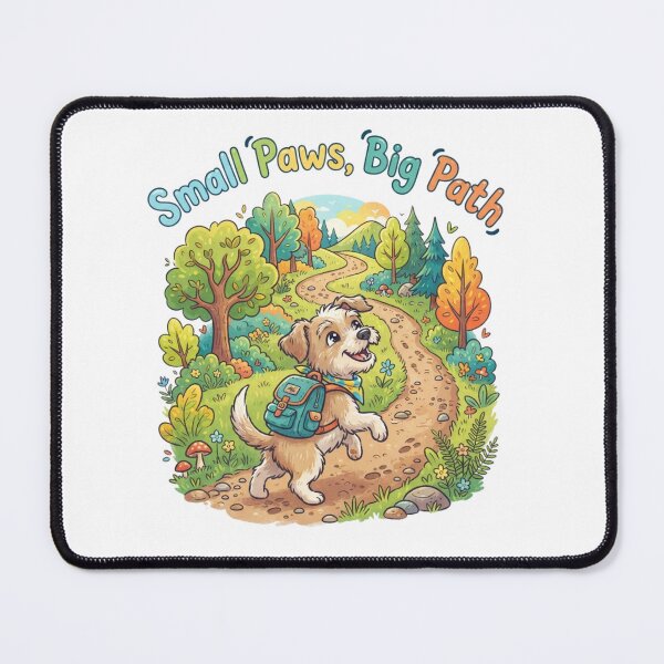 Item preview, Small Paws Big Path Hiking Dog Art designed and sold by Sanan Israyilli.