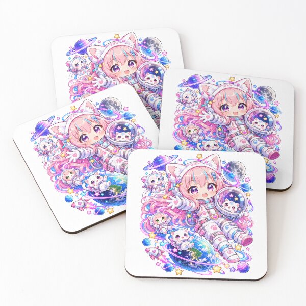 Item preview, Cosmic Kitty Adventure – Chibi Cat Girl Astronaut designed and sold by Kubbykat.