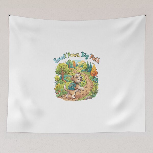 Item preview, Small Paws Big Path Hiking Dog Art designed and sold by Sanan Israyilli.