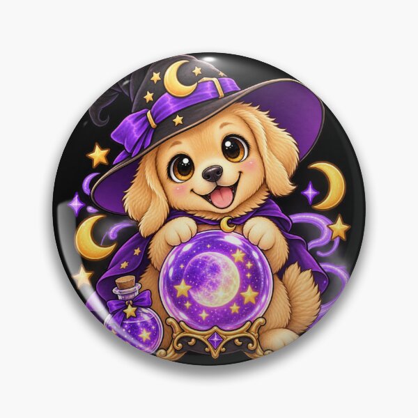Item preview, Golden Retriever Witch — Crystal Ball designed and sold by CreationbyVona.