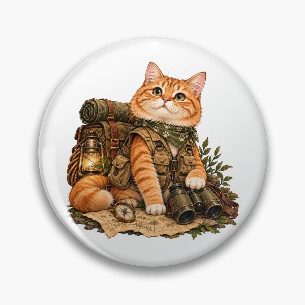 Item preview, Adventure Cat Explorer with Outdoor Gear designed and sold by CanArtVision.