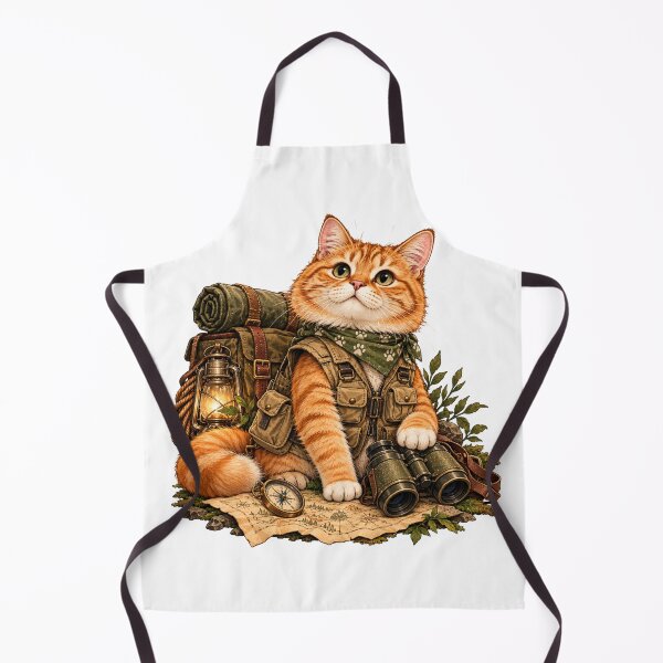 Item preview, Adventure Cat Explorer with Outdoor Gear designed and sold by CanArtVision.