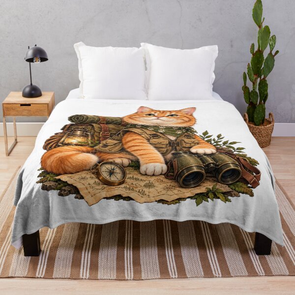 Item preview, Adventure Cat Explorer with Outdoor Gear designed and sold by CanArtVision.