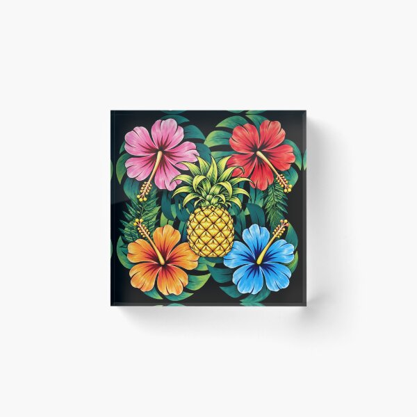 Item preview, Hawaiian Pineapple & Colorful Hibiscus Tropical Pattern designed and sold by Plus91BIRD.