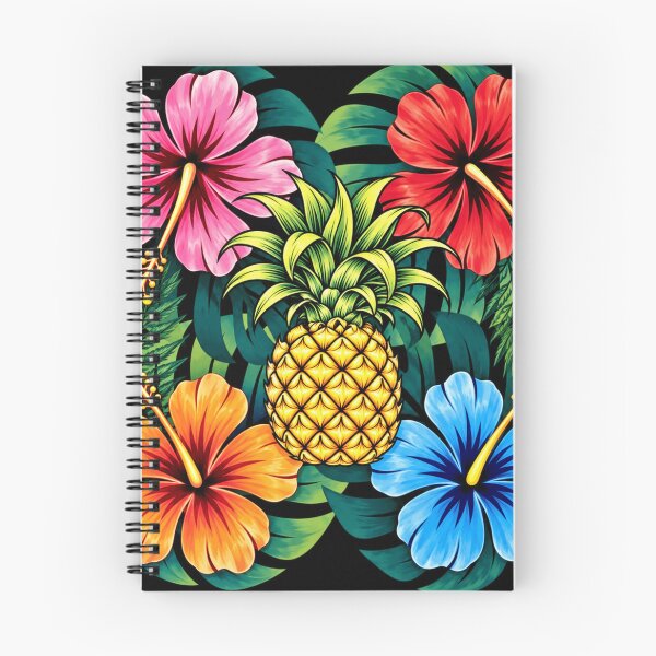Item preview, Hawaiian Pineapple & Colorful Hibiscus Tropical Pattern designed and sold by Plus91BIRD.