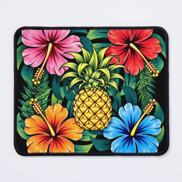 Item preview, Hawaiian Pineapple & Colorful Hibiscus Tropical Pattern designed and sold by Plus91BIRD.