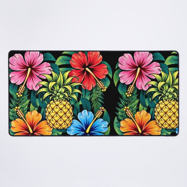 Item preview, Hawaiian Pineapple & Colorful Hibiscus Tropical Pattern designed and sold by Plus91BIRD.