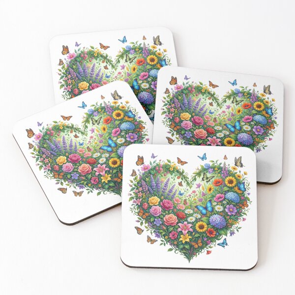 Item preview, Floral Heart Wreath with Colorful Butterflies designed and sold by Sanan Israyilli.