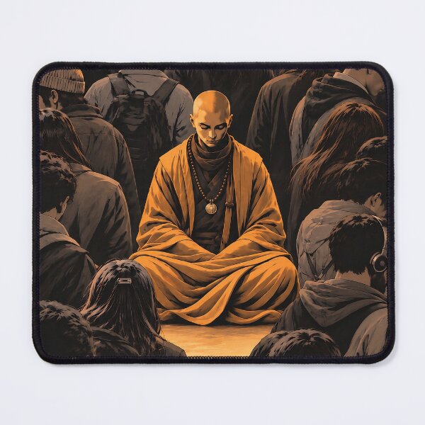 Item preview, Beyond the Noise — Meditating Monk in Urban Crowd designed and sold by SacredLensV.