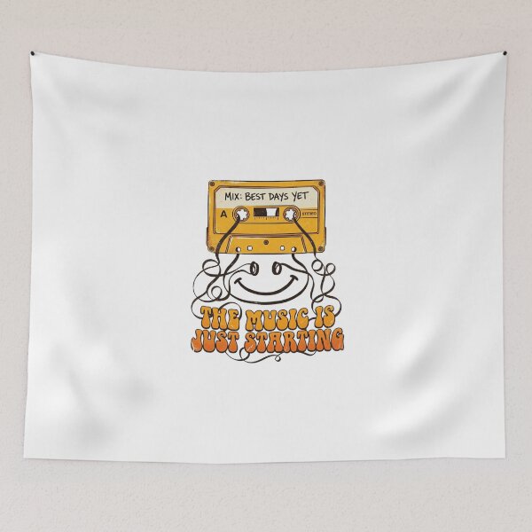 Item preview, The Music Is Just Starting Retro Cassette Art designed and sold by Sanan Israyilli.
