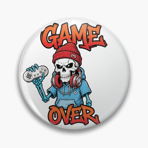 Item preview, Skeleton Gamer “GAME OVER” Street‑Art Hoodie designed and sold by Mindful56.