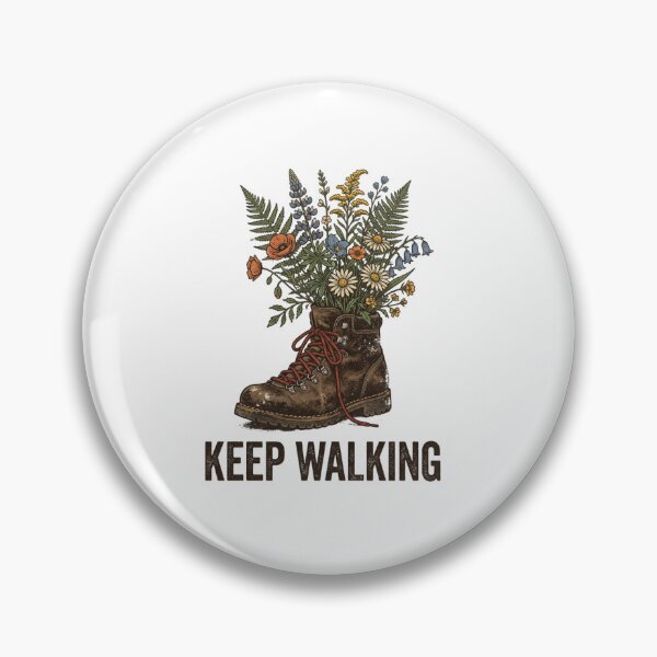 Item preview, Keep Walking Vintage Hiking Boot Wildflowers Art designed and sold by Sanan Israyilli.