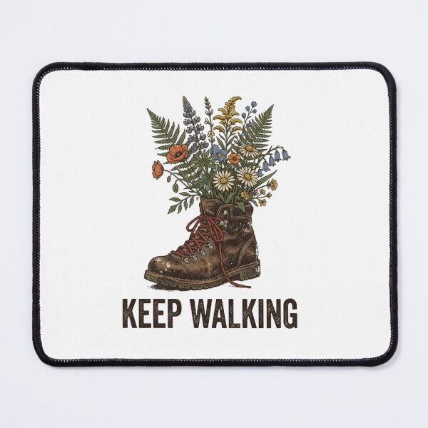 Item preview, Keep Walking Vintage Hiking Boot Wildflowers Art designed and sold by Sanan Israyilli.