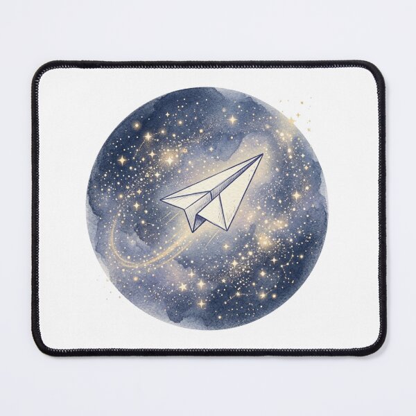 Item preview, Watercolor Paper Airplane Galaxy Space Art designed and sold by Sanan Israyilli.