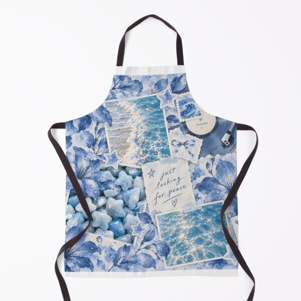Item preview, Just Looking For Peace | Blue Floral Ocean Collage Art designed and sold by aztrends.