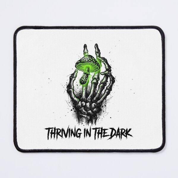 Item preview, Thriving In The Dark Skeleton Hand Magic Mushroom Art designed and sold by Sanan Israyilli.