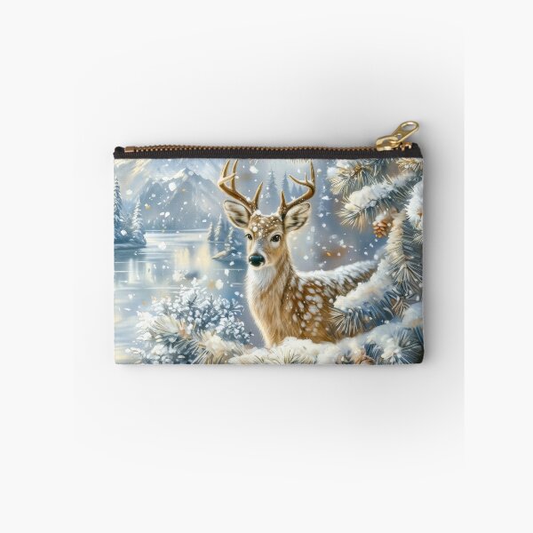 Item preview, Buck in a Snowy Winter Forest Landscape designed and sold by MargaretWiktor.